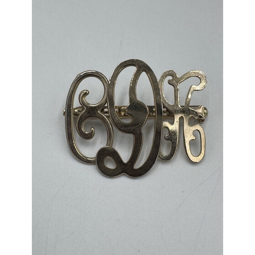 Vintage Monograph Initials  Monogram Brooch Pin ''CDH" Gold Tone